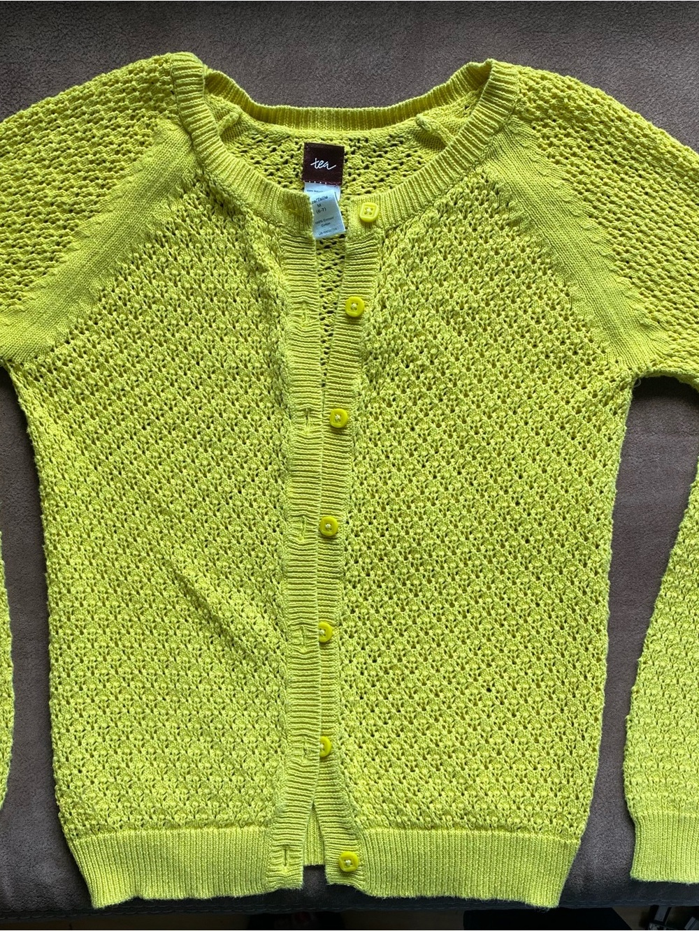 Bright Yellow Knit Button-Front Cardigan Sweater